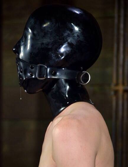Rubber hood and gagged